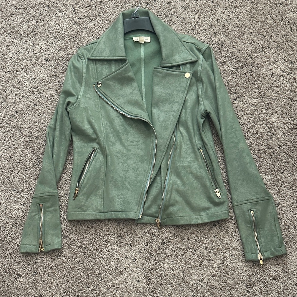 Women's Green Moto Jacket